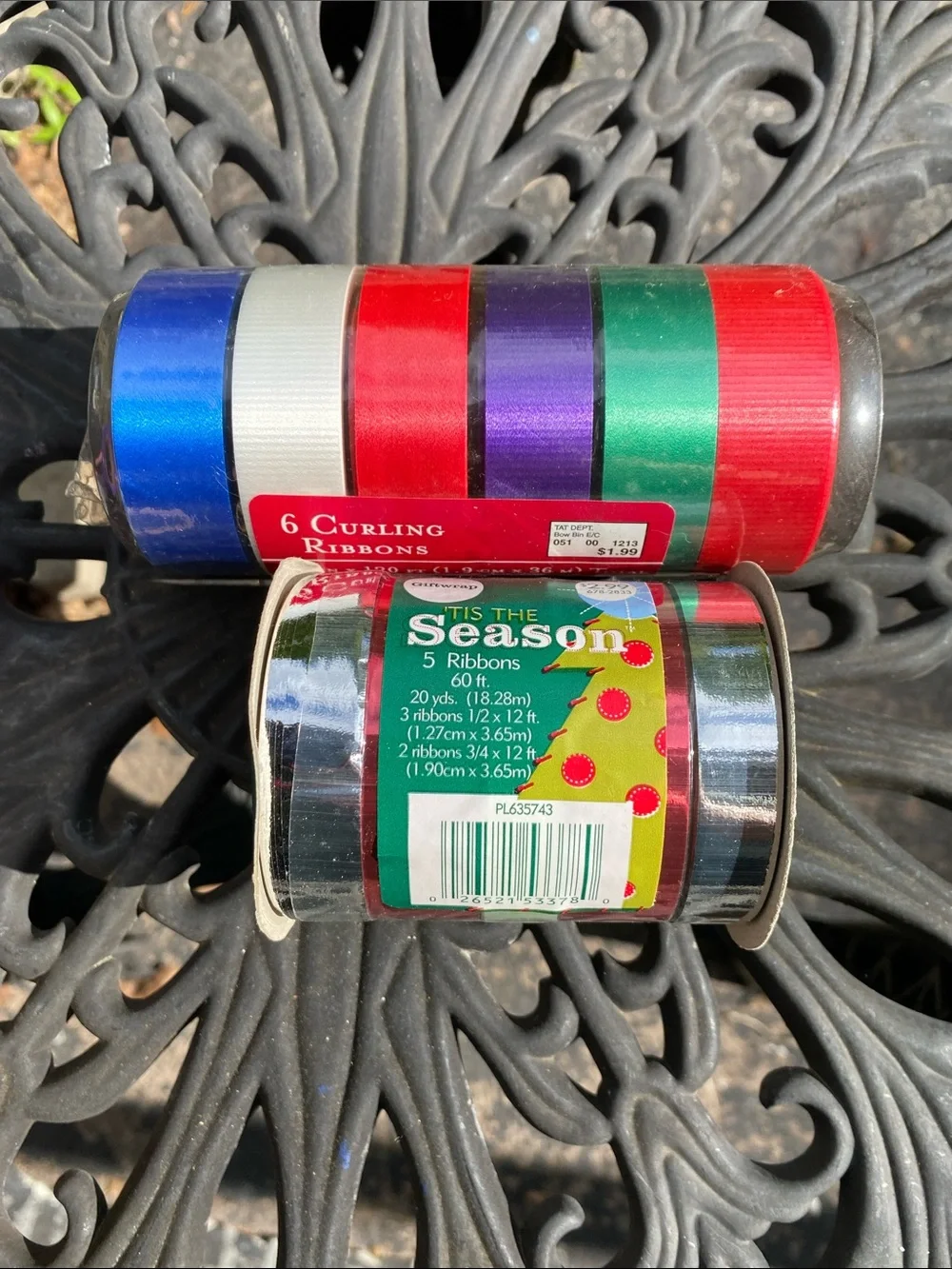 Christmas Ribbon Variety Pack - Purple, White, Gold Decorative Tulle